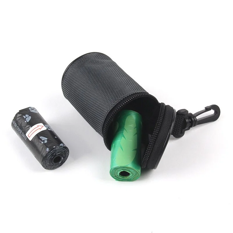 Dog Poop Bag Holder with Zipper & Clip