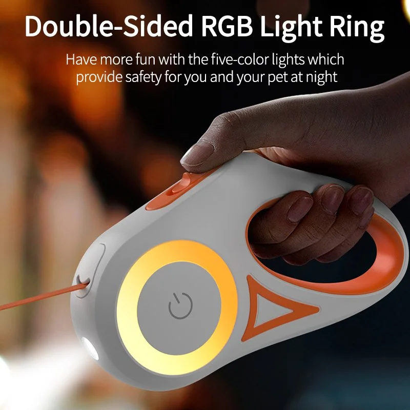 LED Retractable Dog Leash with Light – 10ft Tangle-Free Pet Walking Lead