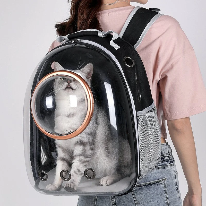Breathable Cat Carrier Backpack – Transparent Space Capsule Pet Bag