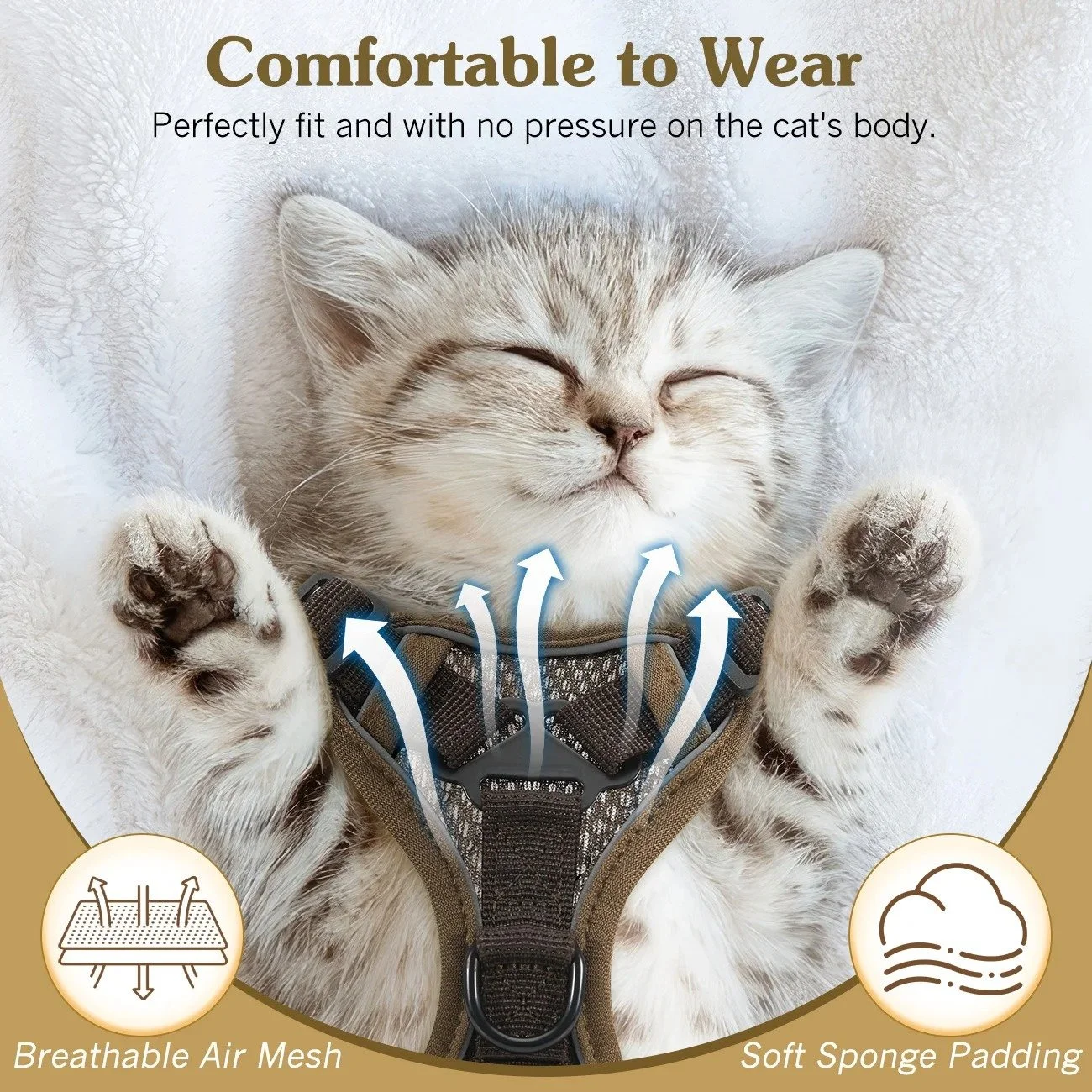 Adjustable Dog Vest Harness with Leash – Soft, Secure & Comfortable Fit