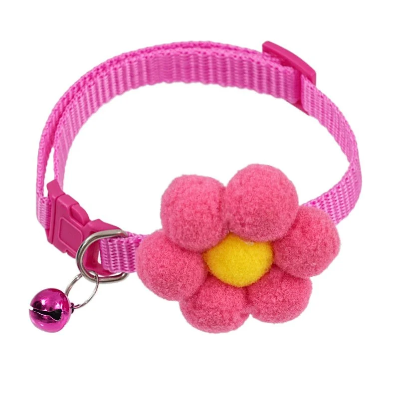Butterfly Knot Flower Leather Pet Collar for Small Dogs & Cats