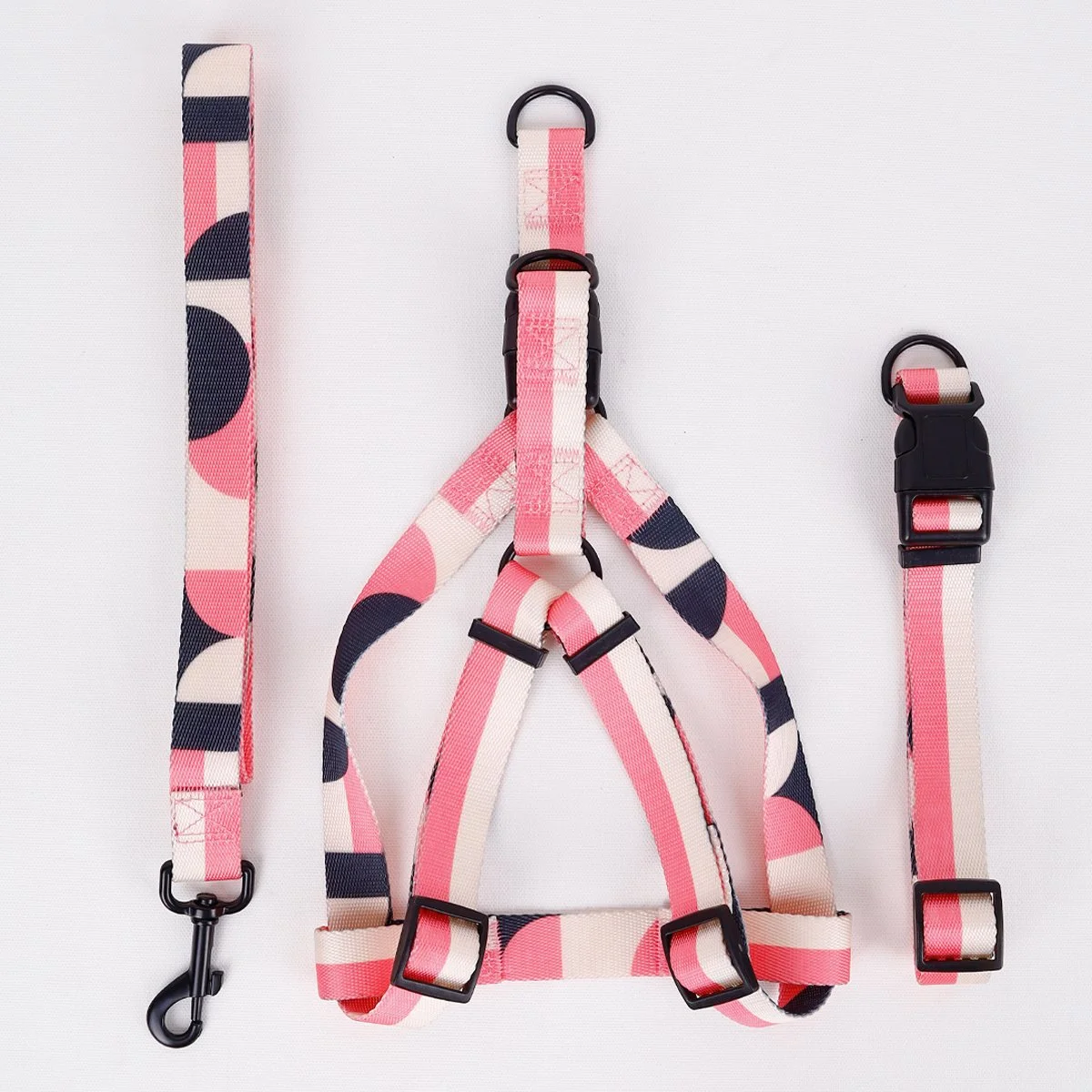 Adjustable No-Pull Dog Harness Set with Leash and Anti-Escape Collar