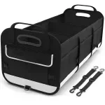 Large Foldable Car Trunk Organizer with 5 Compartments and Securing Straps