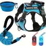 Reflective Dog Harness Set with Leash, Collapsible Bowl & Waste Bags