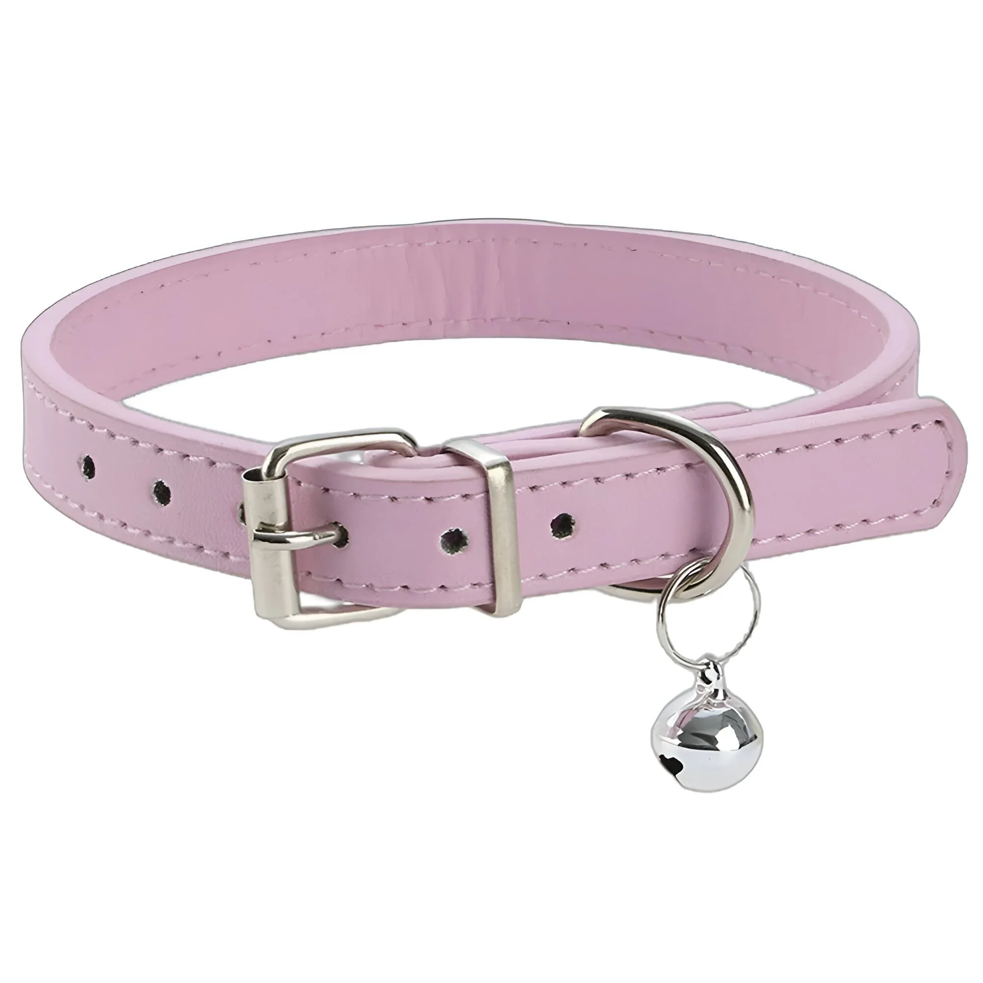 Adjustable PU Dog Collar with Bell – Lightweight & Comfortable Neckband