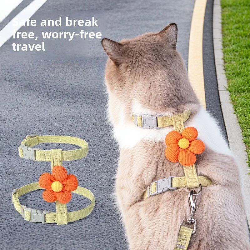 Escape-Proof Cat Harness & Leash Set - Adjustable Vest for Small Pets