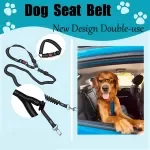 Adjustable Heavy-Duty Dog Car Seat Belt – Striped Nylon Safety Harness