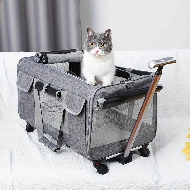 Extra Large Portable Pet Trolley Carrier - Foldable Travel Bag for Pets