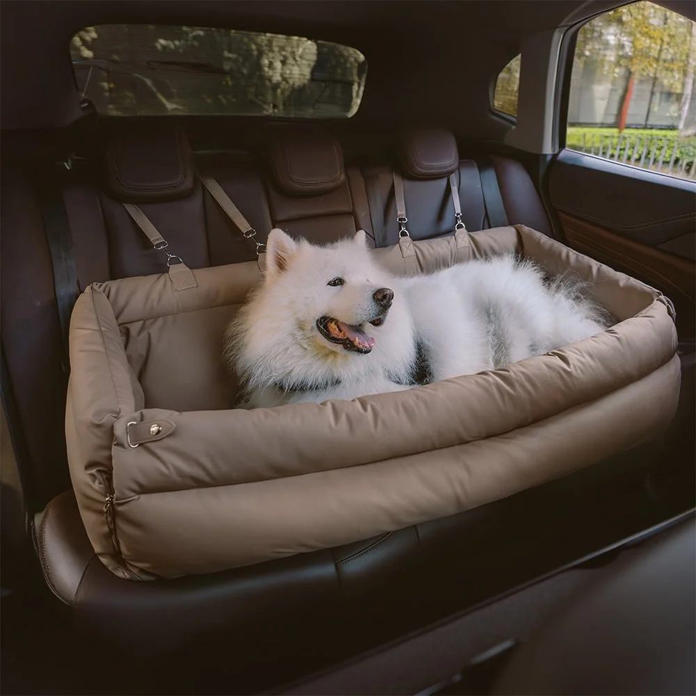 Luxury Faux Leather Pet Car Seat and Travel Booster Bed