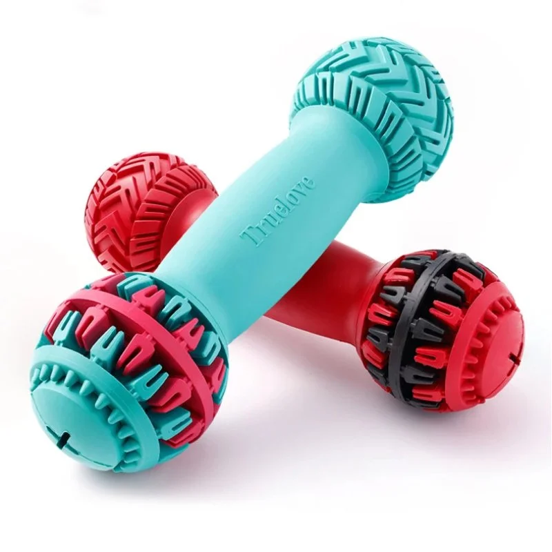 Durable Leak-Proof Treat Dispensing Dumbbell Dog Toy – Slow Feeder & IQ Trainer