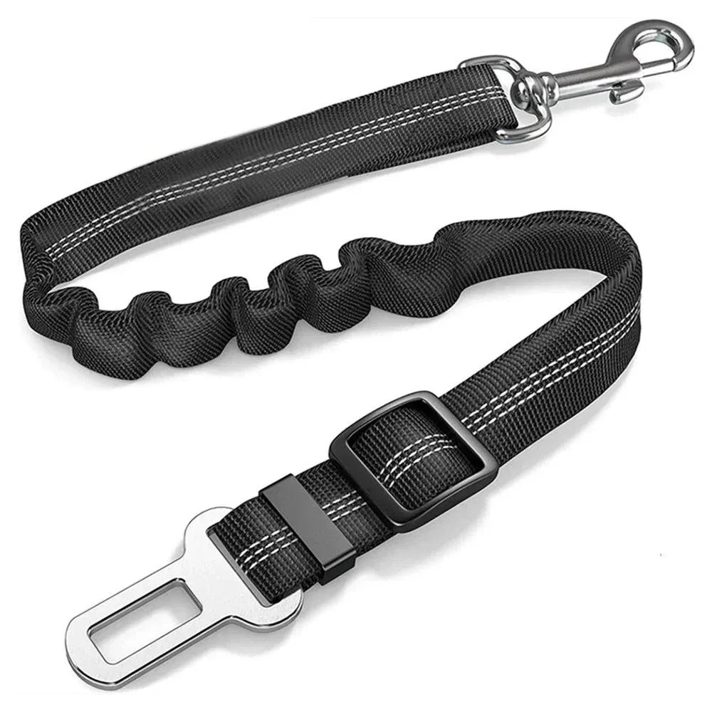 Adjustable Reflective Nylon Dog Seat Belt – Safe Travel Harness for All Dogs