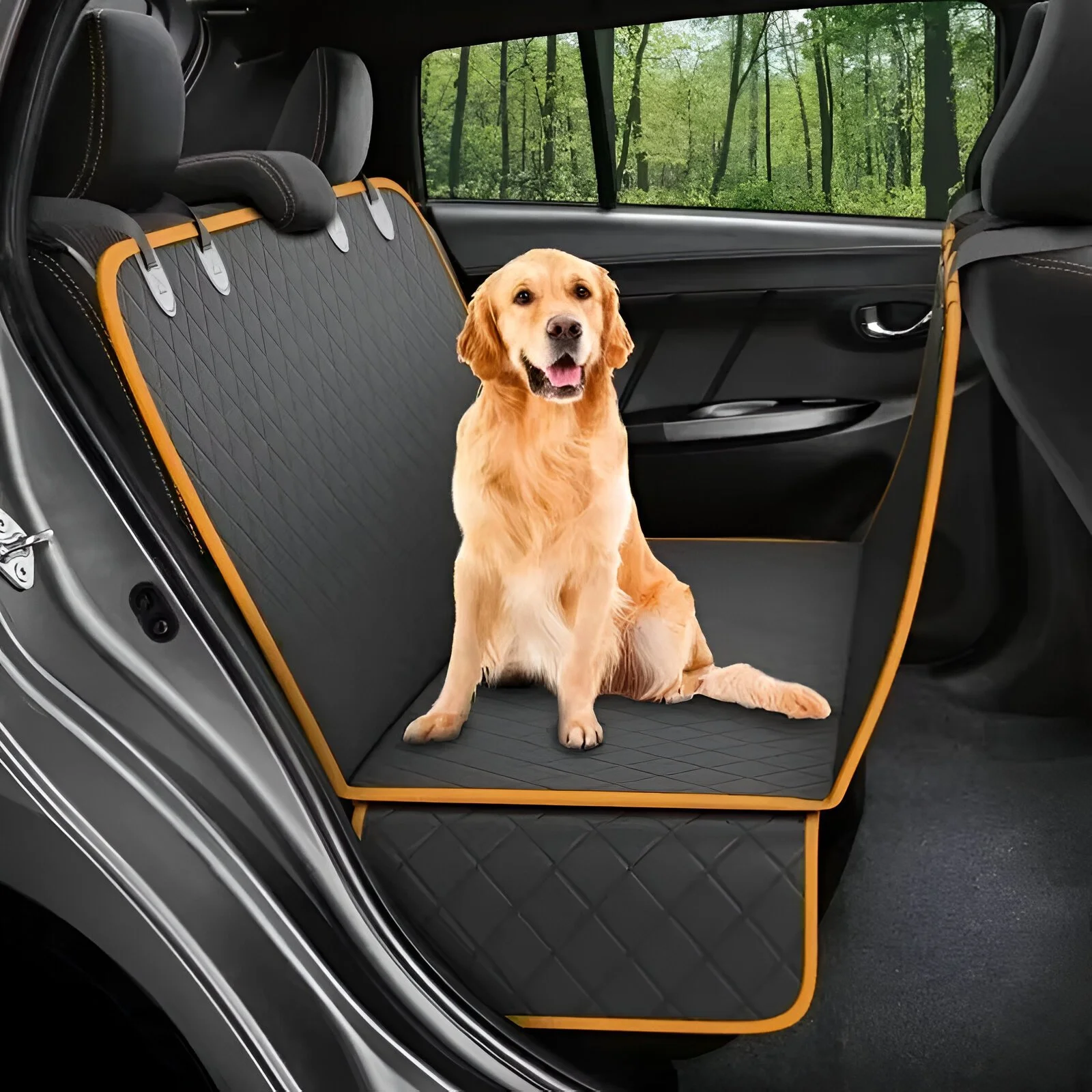 Waterproof Dog Car Seat Cover Hammock for Rear Back Seat Protection