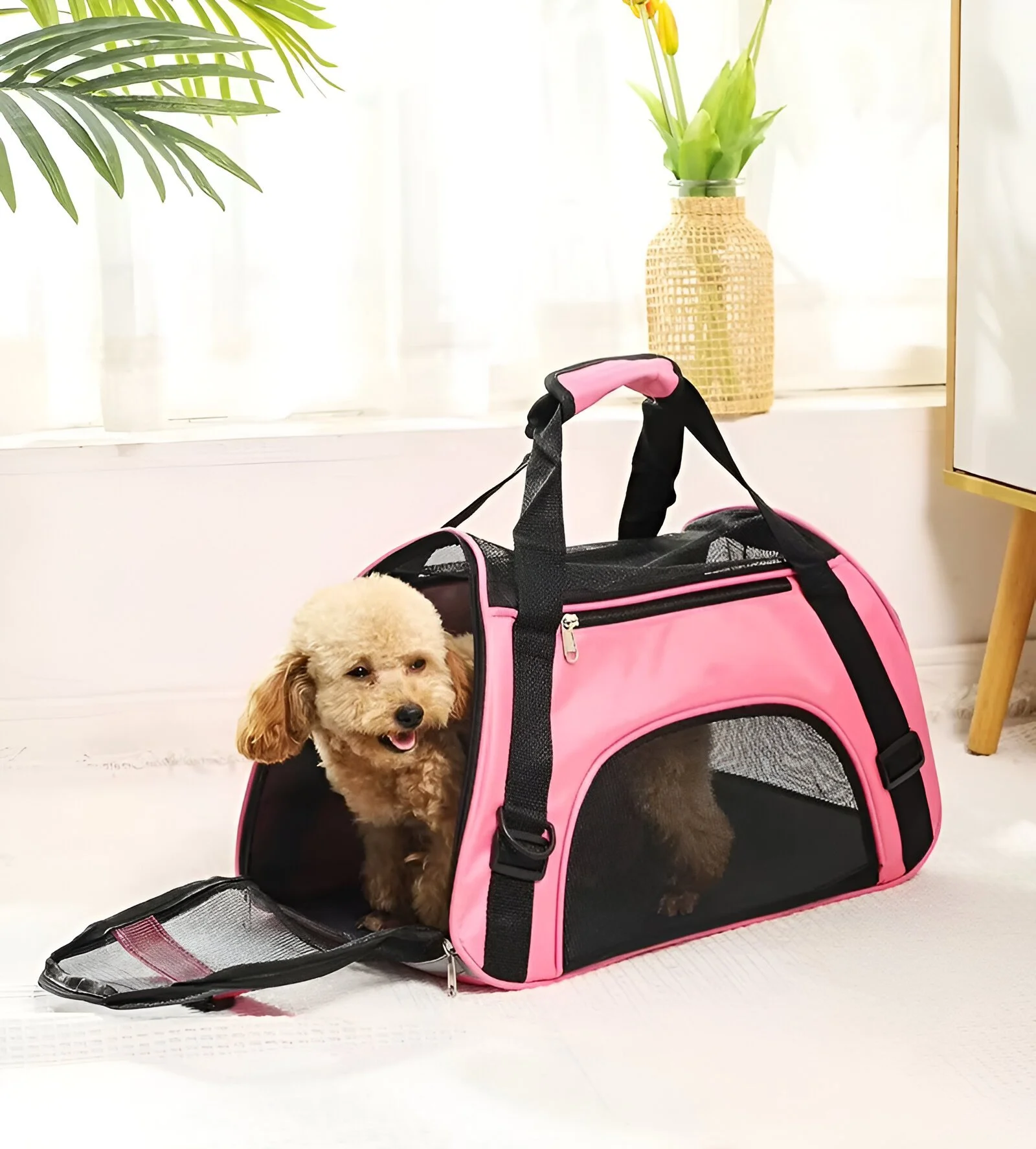 Portable Pet Carrier Bag – Breathable Foldable Travel Handbag for Cats & Dogs