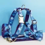Cotton Dog Collar, Leash & Harness Set – Purple Designer Pet Accessories