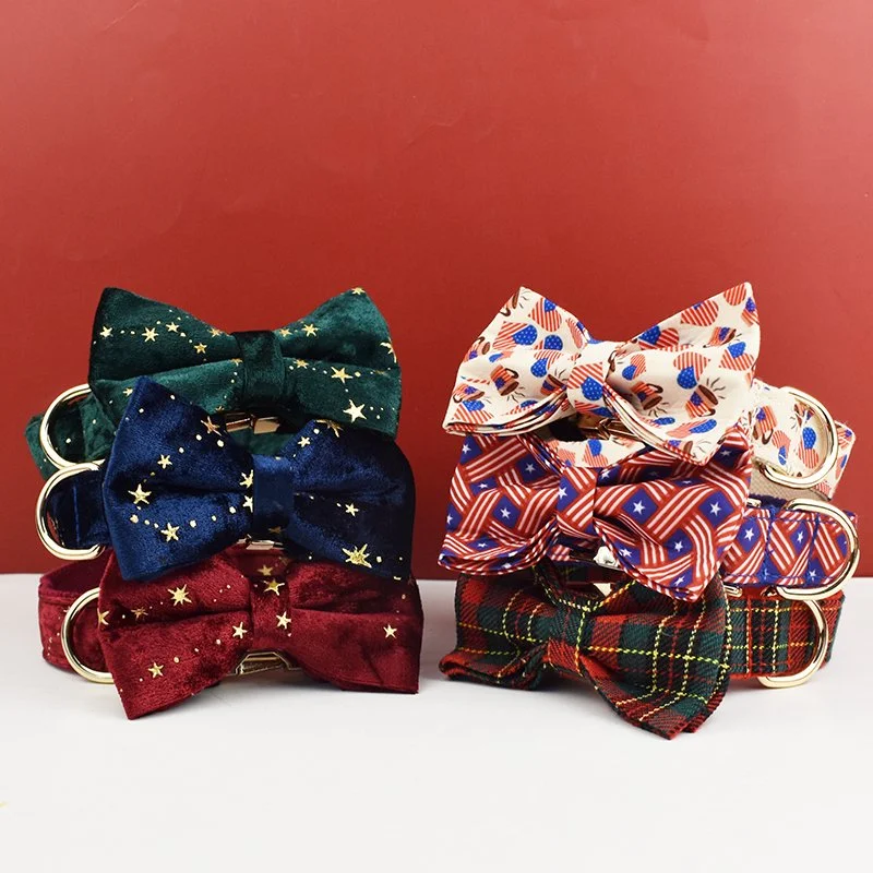 Luxury Dog Collar and Leash Set with Detachable Bow Tie