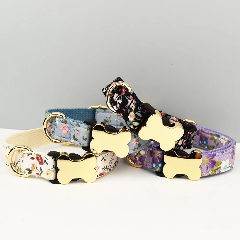 Leather Dog Collar with Bow Tie