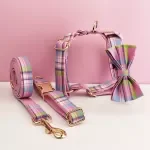 Plaid Dog Collar and Leash Set