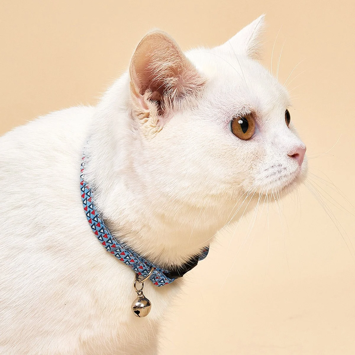 Colorful Geometric Cat Collar with Bell – Adjustable & Breakaway