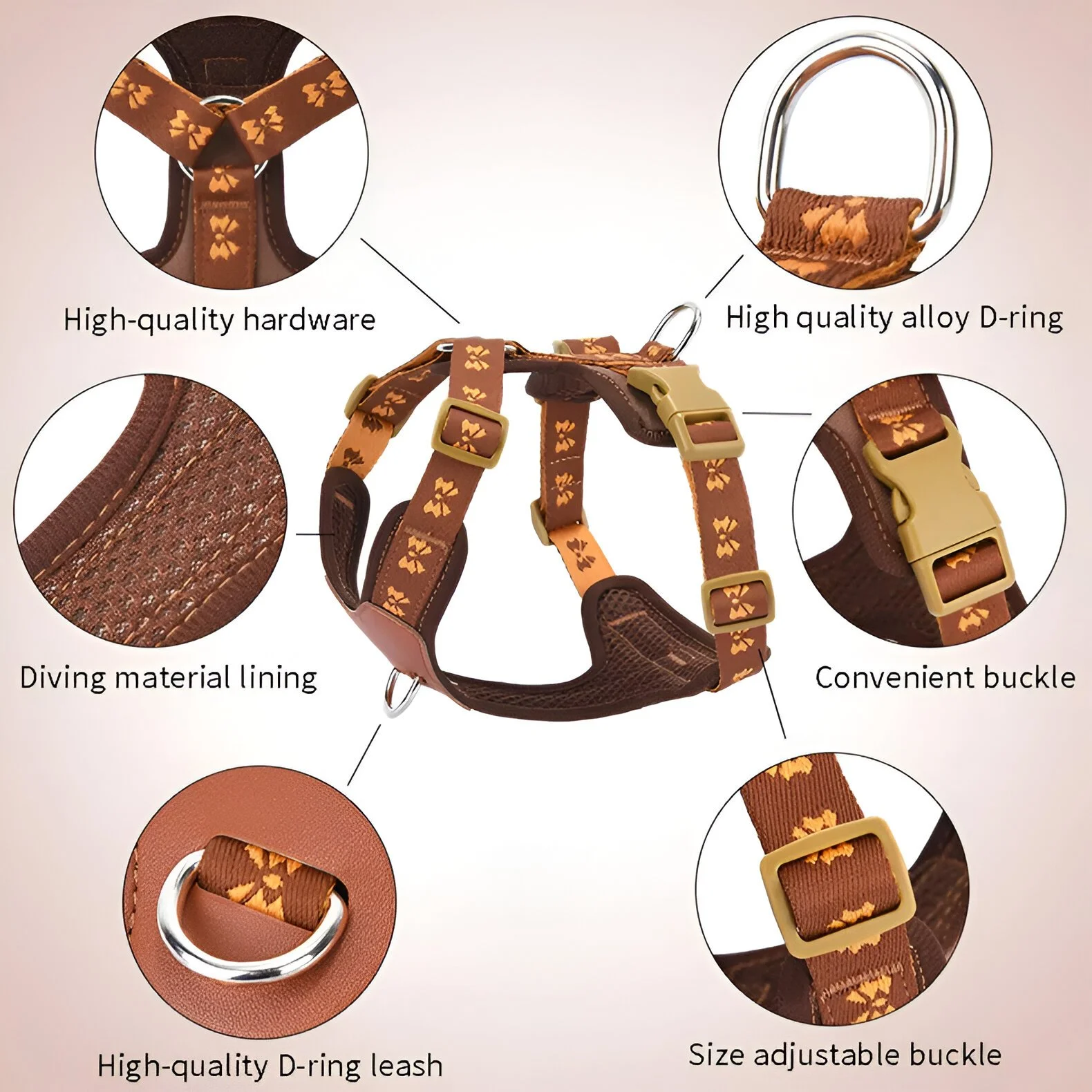 Adjustable Dog Vest Harness for Small & Medium Breeds