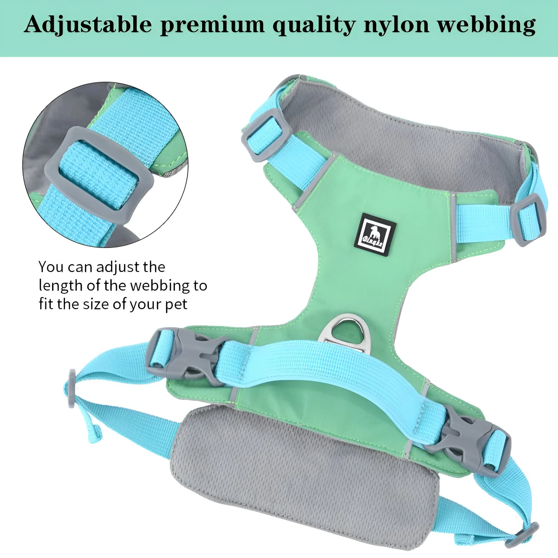 Adjustable Reflective Dog Harness for Medium & Large Breeds