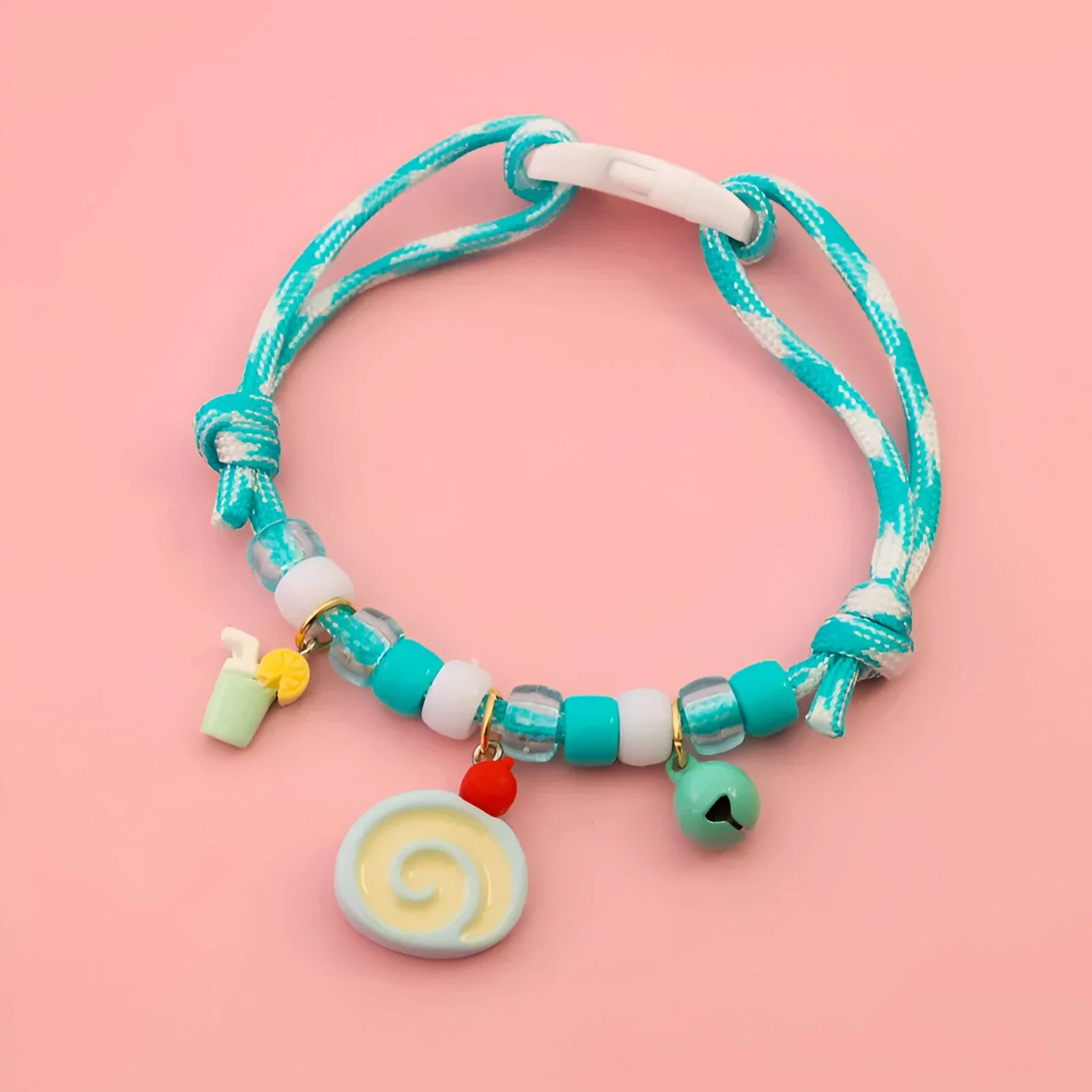 Adjustable Soft Knit Pet Collar with Bell & Pendants for Cats
