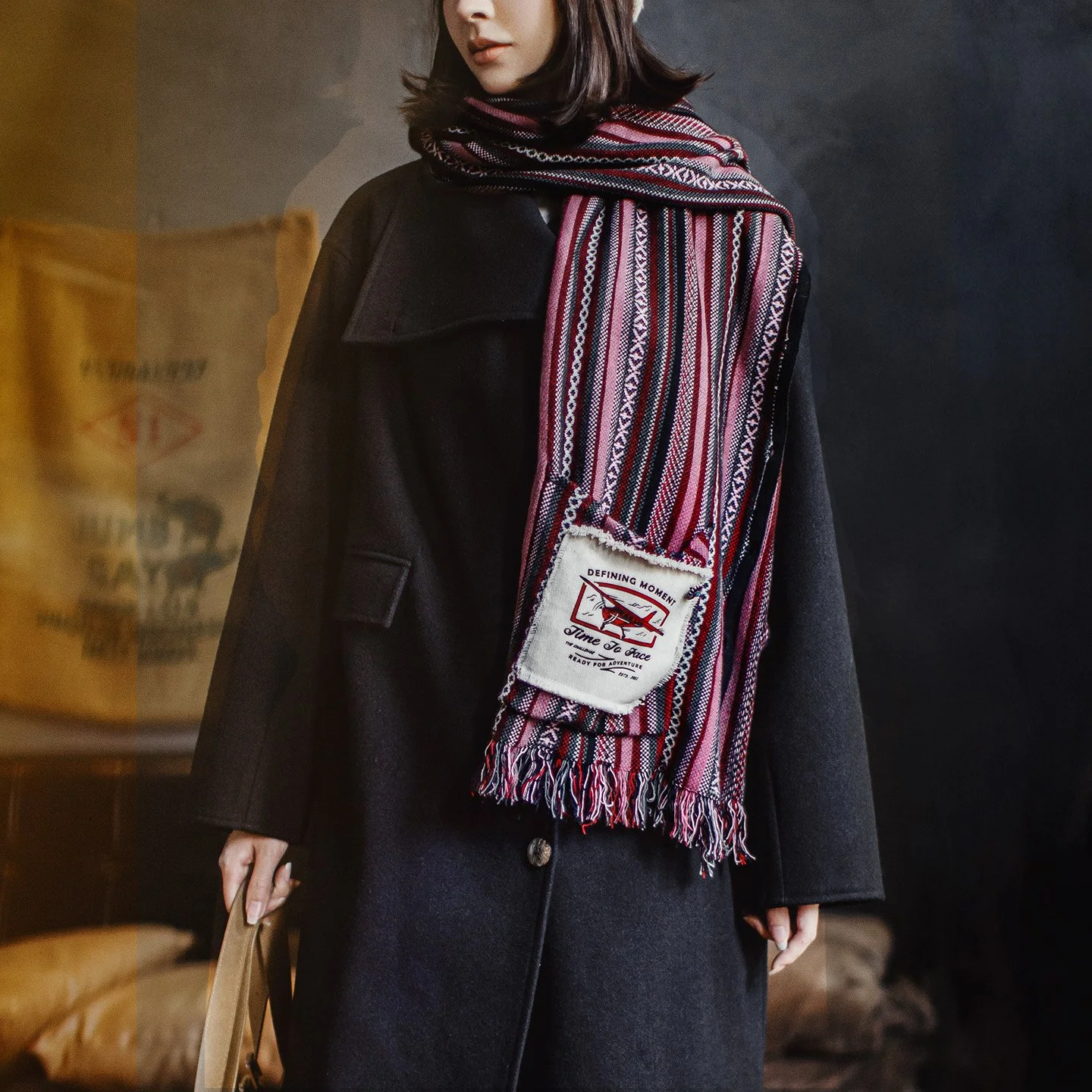 Knit Sleeveless Cape Scarf Vest for Women