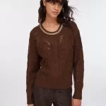 Liu Jo Women’s Brown Rhinestone Knit Sweater