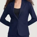 Ichi Women’s Blue Cotton Blend Blazer – Stylish Winter Outerwear