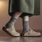 Women's Breathable Illustrated Mules with Thick Sole Spring Slippers