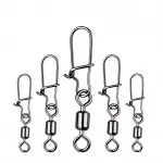 Pike Fishing Stainless Steel Swivel Connectors - 50PCS Non-Barb Pin Bearing Rolling Swivel Tackle