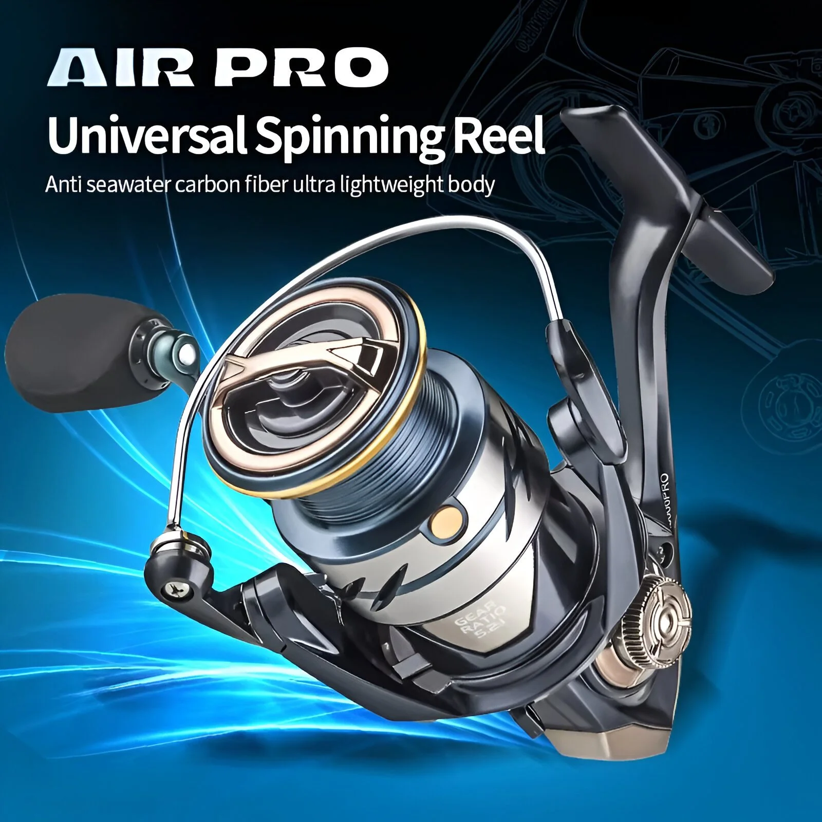 Heavy-Duty Spinning Fishing Reel 5.2:1 Gear Ratio, 18lb Max Drag, Alarm System