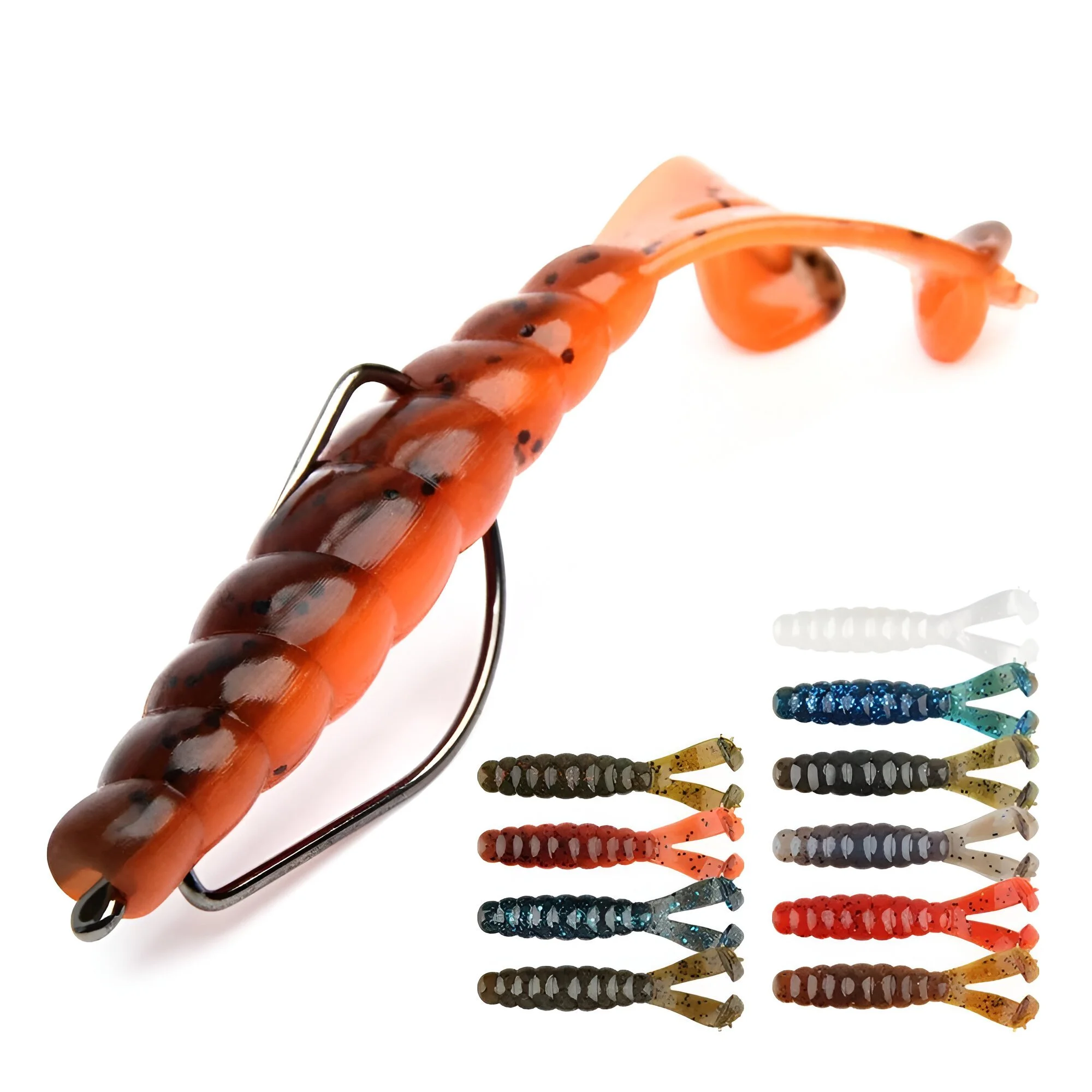 Floating Twin Tail Grub Soft Fishing Lure – 10X Tough Salted Worm Bait 7cm