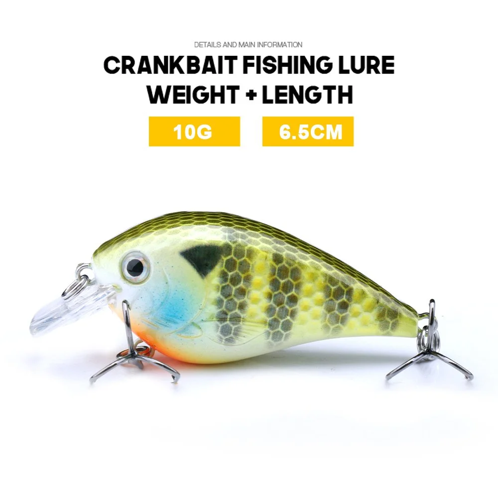 Rattling Crankbait Floating Fishing Lure 2.5in 3/8oz Shallow Diving Wobbler