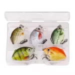 Topwater Mini Crankbaits Fishing Lure Set – 5pcs Floating Wobblers 1.18in/0.08oz