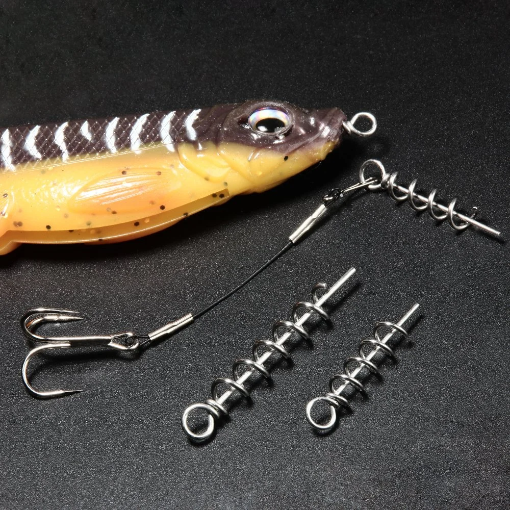 Soft Lure Corkscrew Hook Pins – 30mm to 50mm Spring Lock Bait Connectors