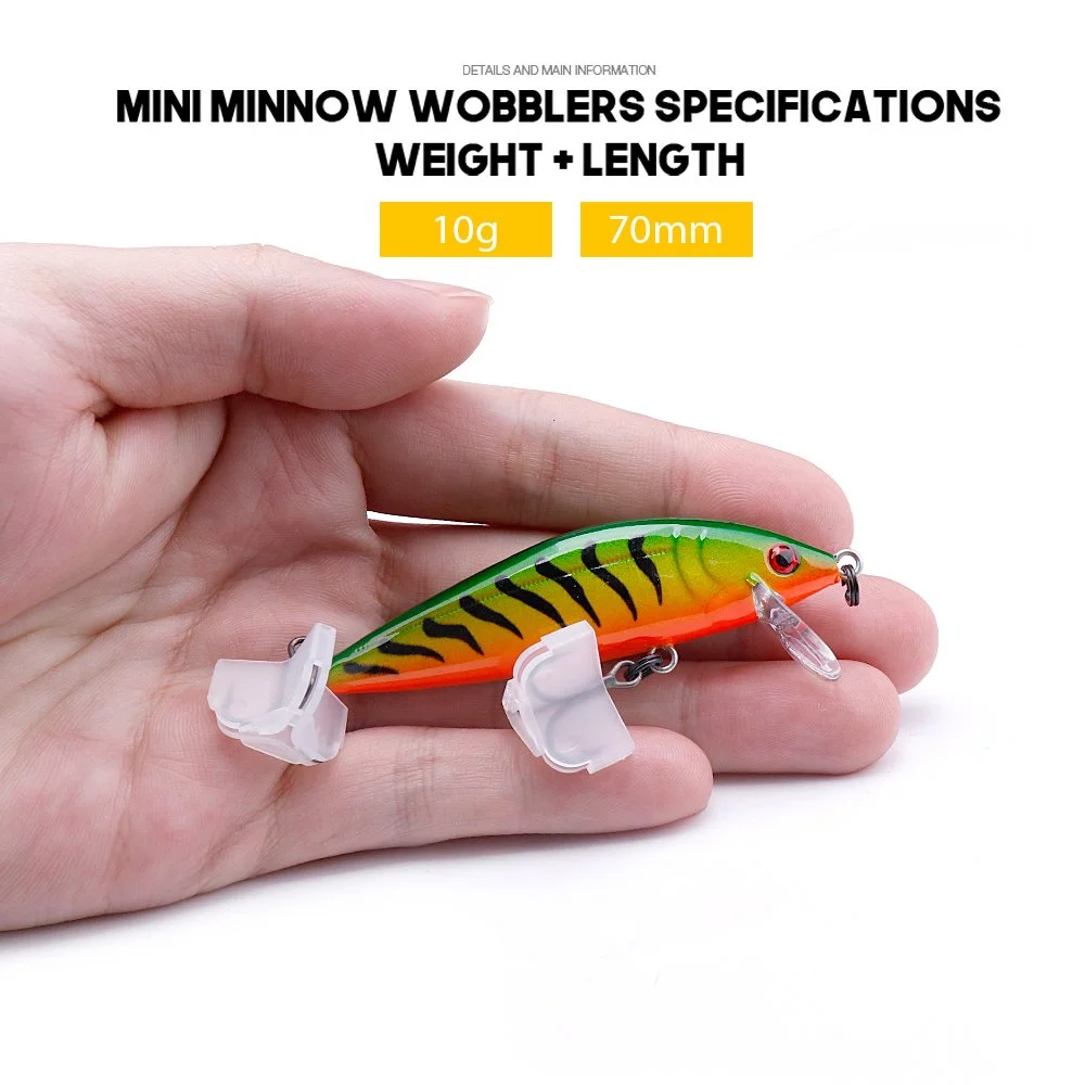 5pcs Sinking Minnow Jerkbait Lures 2.75" 0.35oz Freshwater Predator Fishing Kit