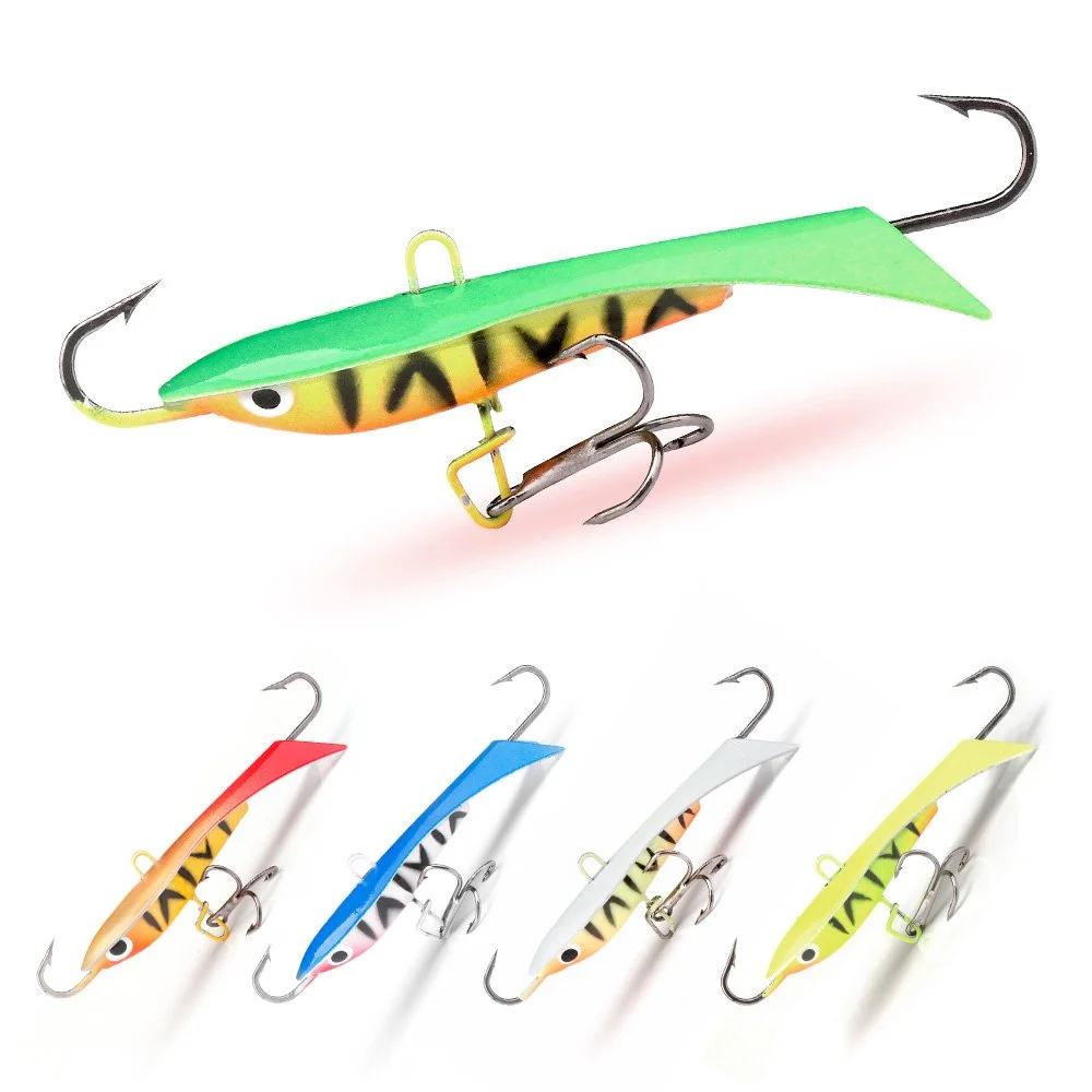 Ice Fishing Jig Lure 60mm 9.5g Sinking Metal Wobbler for Pike & Bass