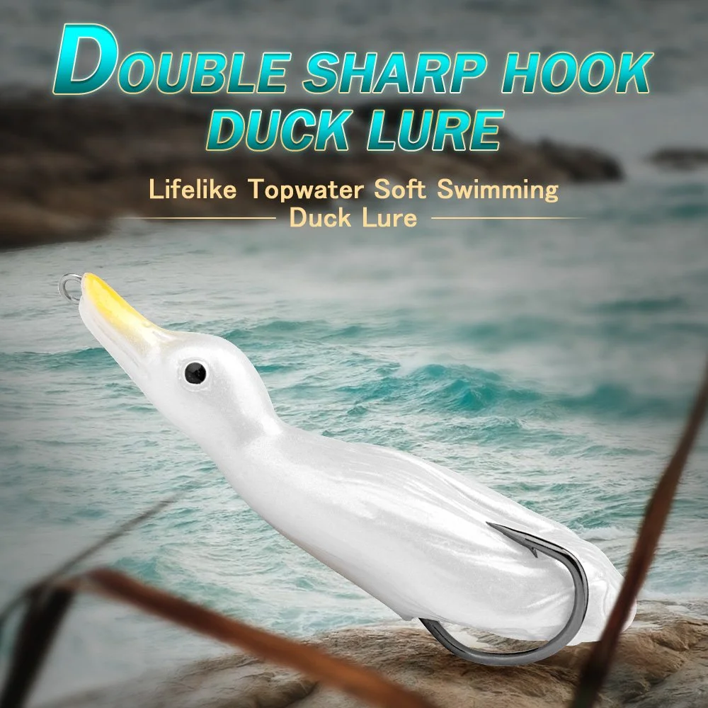 Soft Shad Silicone Fishing Lure 4” 0.7oz Topwater Crankbait with Double Hooks