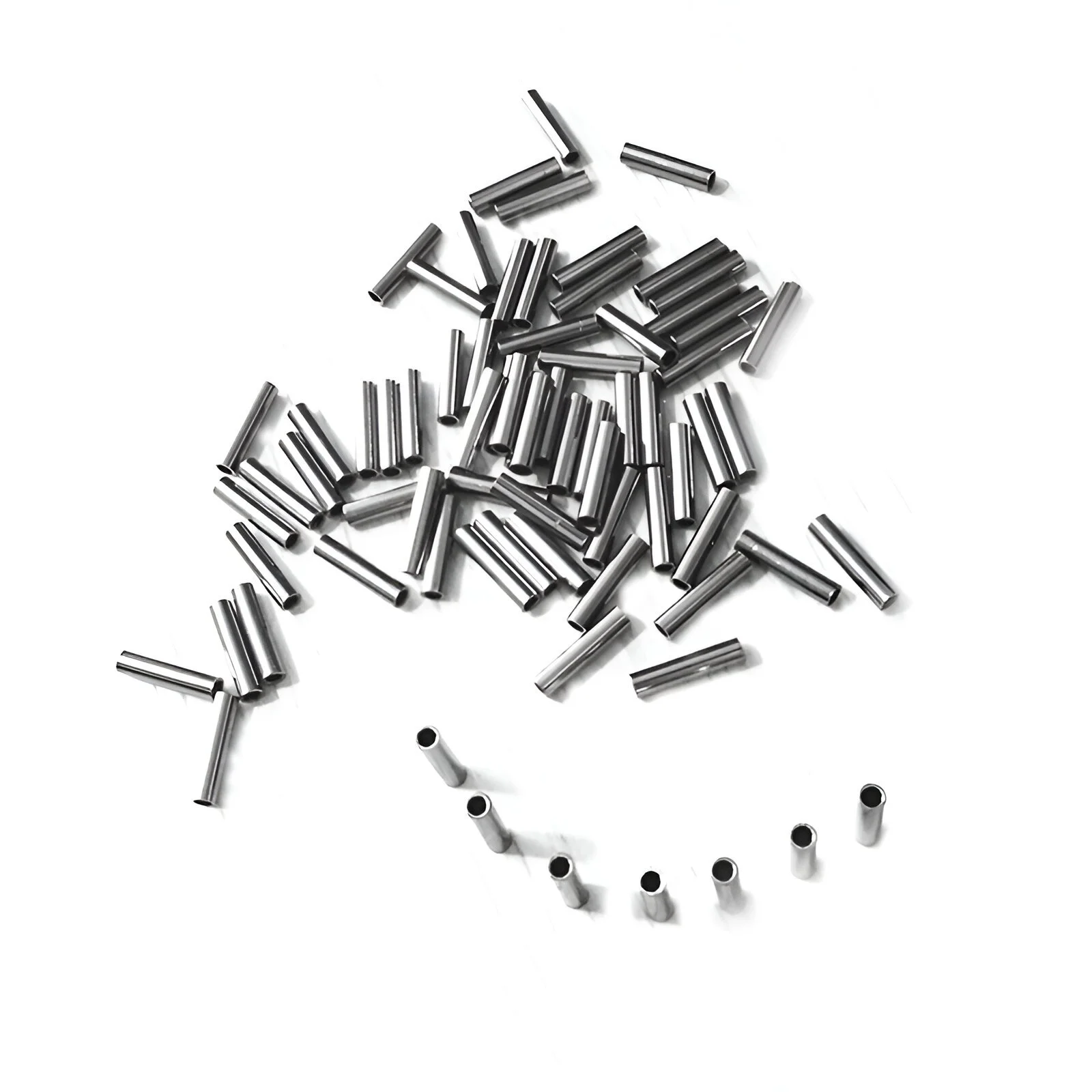 100pcs Copper Crimp Sleeves – Round Fishing Line Tubes for Sea Fishing (1.0-2.8mm)
