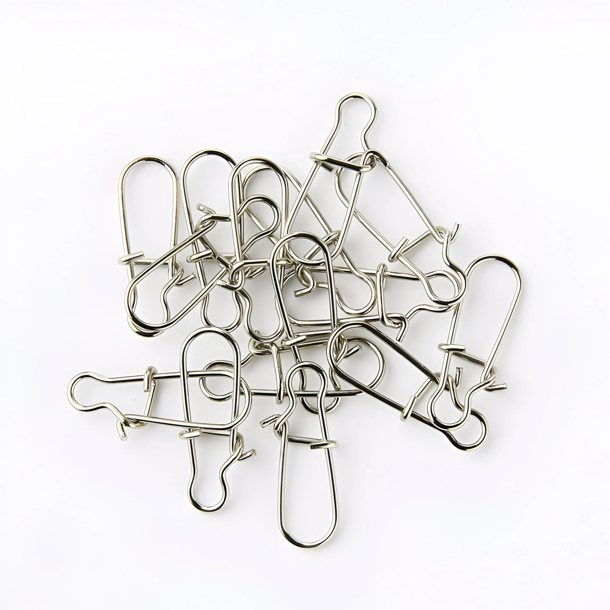 50pcs Stainless Steel Fishing Snap Swivels - Strong Quick Connector Hooks