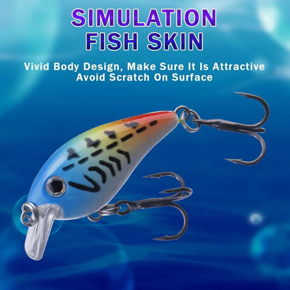 Mini Crankbait Fishing Lure Kit 5pcs Topwater Floating Wobblers with Box