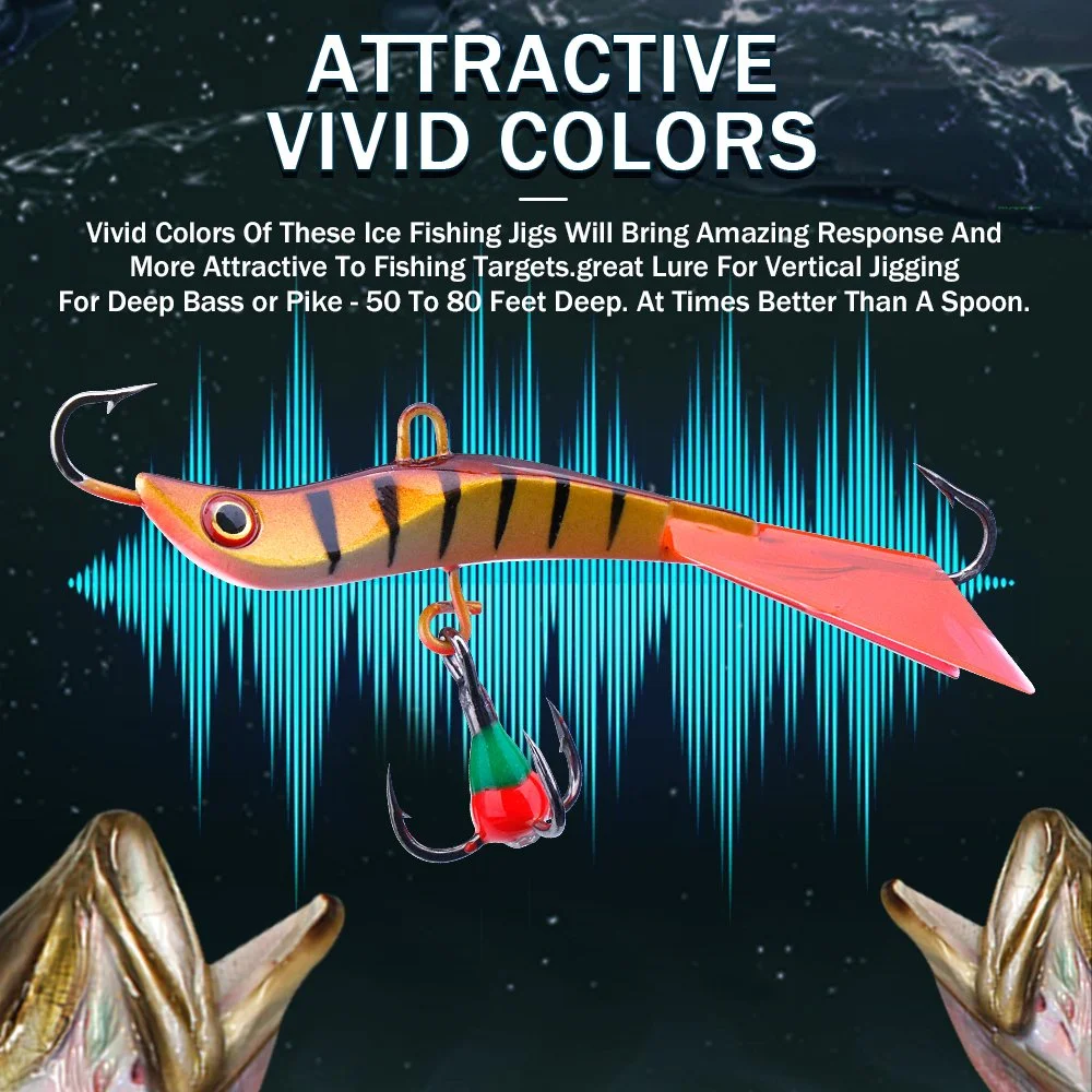 5pcs Winter Ice Fishing Jig Lures Set with Tackle Box