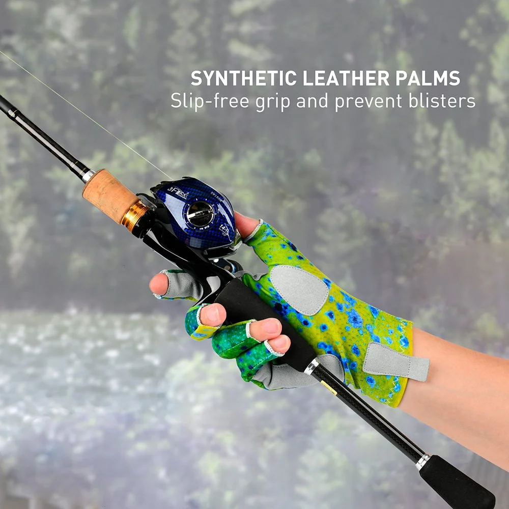Fingerless Fishing Gloves UPF 50+ Sun Protection for Outdoor Sports