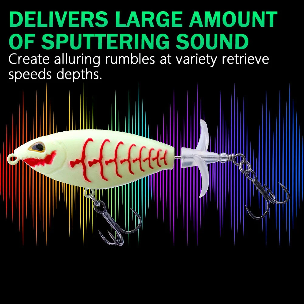 Topwater 3.5in 0.42oz Whopper Plopper Fishing Lure with Rotating Tail