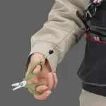 Compact Fishing Line Cutter Scissors with Serrated Blade and Retractor