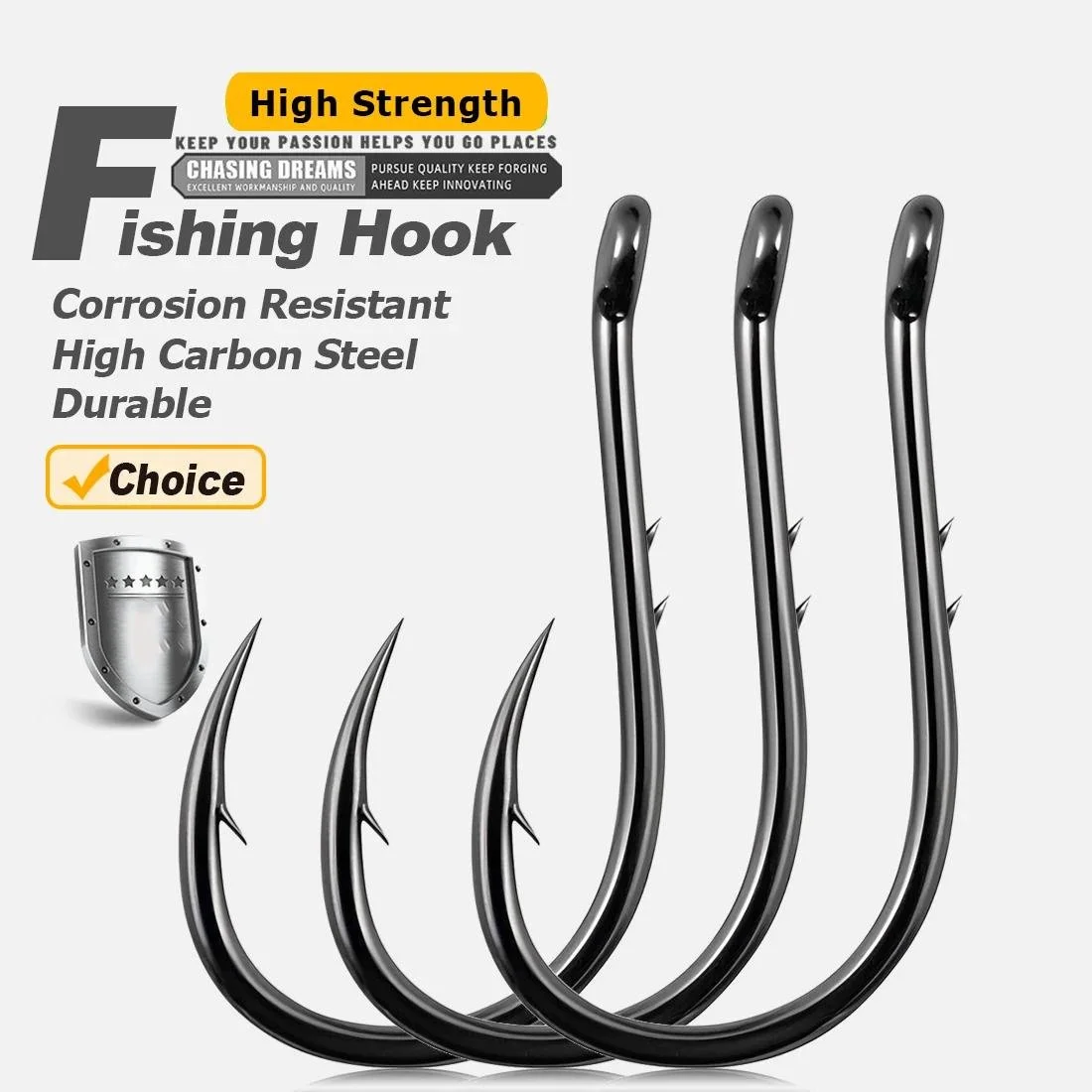 High Carbon Steel Fishing Circle Hooks 50-200pcs - Fresh & Saltwater Ready