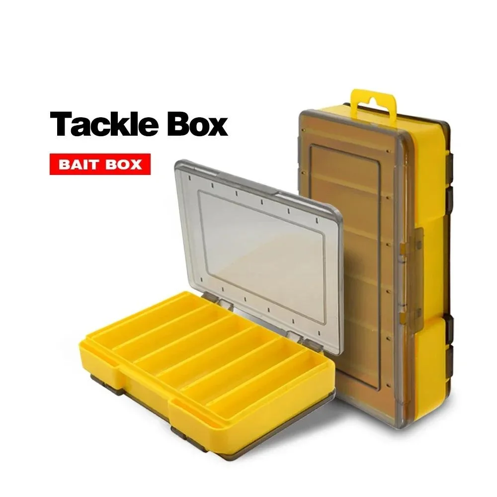 Waterproof Double-Layer Fishing Tackle Box with 6 Compartments Portable Organizer