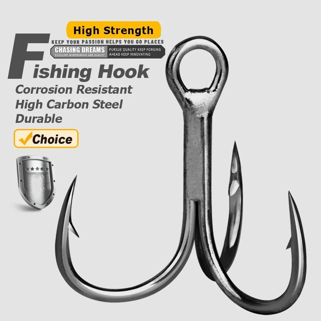 High Strength Saltwater Treble Fishing Hooks - 25 to 100pcs