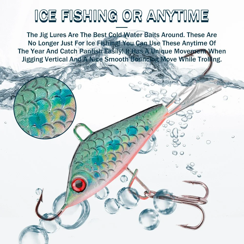 50mm 7.5g Flat Ice Fishing Balancer Jig Lure with 5 Color Options