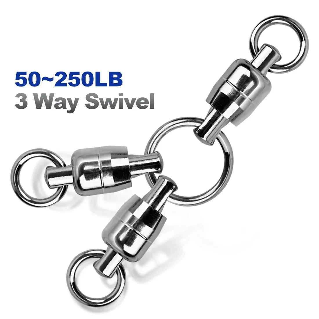 Heavy Duty 3-Way Ball Bearing Fishing Swivels – 5 to 15pcs Saltwater Tackle